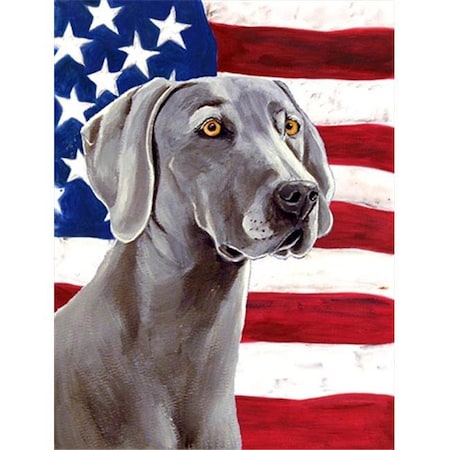 Carolines Treasures Carolines Treasures LH9001CHF 28 x 40 In. Usa American Flag With Weimaraner Flag Canvas; House Size LH9001CHF
